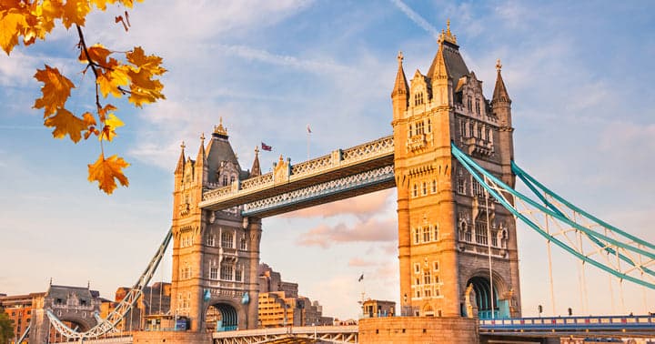 Iconic London skyline with Big Ben and the River Thames